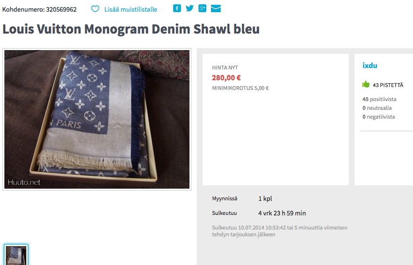 Myydään 2 Louis Vuitton Monogram Denim Shawlia! – Iines Aaltonen